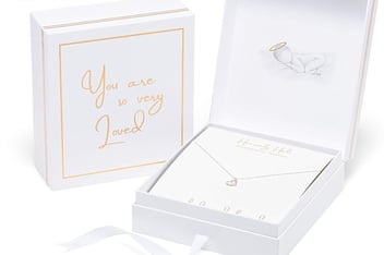 remembrance necklace, retail packaging design, rigid box