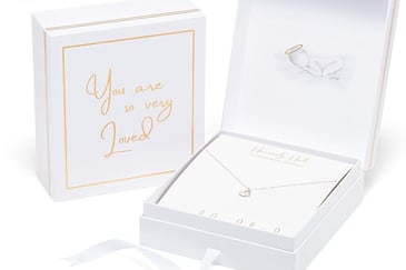 remembrance necklace, retail packaging design, rigid box
