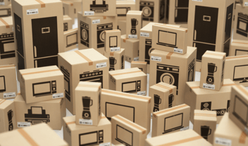 stacked boxes with unique electronic packaging designs